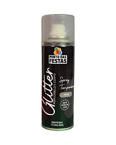 GLITTER PRATA EM SPRAY PARA CABELO E CORPO - PONTO DAS FESTAS (CARNAVAL)