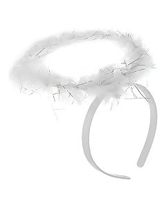 TIARA DE ANJO COM PENAS BRANCAS - CARNAVAL