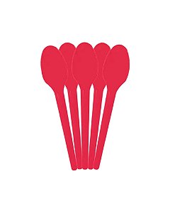 COLHER DESCARTÁVEL C/50UN VERMELHO - BELLO FESTAS