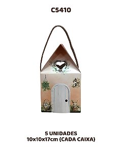 CAIXA CASA COM ALÇA C/5UN - C5410 - IDEIA (PÁSCOA)
