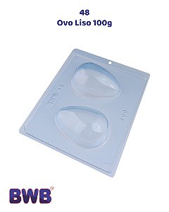 FORMA DE ACETATO 3 PARTES COM SILICONE OVO LISO 100g (48) - BWB (PÁSCOA)