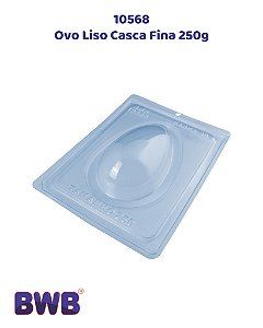 FORMA DE ACETATO 3 PARTES COM SILICONE OVO LISO CASCA FINA 250g (10568) - BWB (PÁSCOA)
