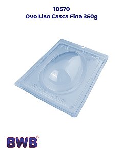 FORMA DE ACETATO 3 PARTES COM SILICONE OVO LISO CASCA FINA 350g (10570) - BWB (PÁSCOA)