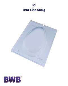 FORMA DE ACETATO 3 PARTES COM SILICONE OVO LISO 500g (51) - BWB (PÁSCOA)