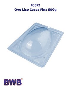 FORMA DE ACETATO 3 PARTES COM SILICONE OVO LISO CASCA FINA 500g (10572) - BWB (PÁSCOA)