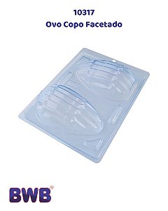 FORMA DE ACETATO 3 PARTES COM SILICONE OVO COPO FACETADO (10317) - BWB (PÁSCOA)