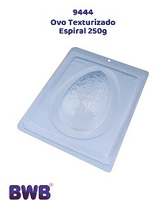 FORMA DE ACETATO 3 PARTES COM SILICONE OVO TEXTURIZADO ESPIRAL 250g (9444) - BWB (PÁSCOA)