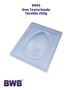 FORMA DE ACETATO 3 PARTES COM SILICONE OVO TEXTURIZADO TECELÃO 250g (9445) - BWB (PÁSCOA)