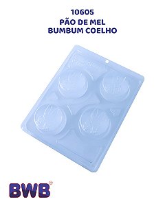 FORMA DE ACETATO 3 PARTES COM SILICONE PÃO DE MEL BUMBUM COELHO (10605) - BWB (PÁSCOA)