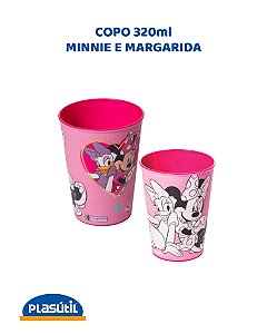 COPO PARA COLORIR 320ml MINNIE E MARGARIDA - PLASÚTIL