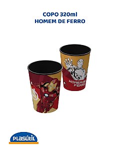 COPO PARA COLORIR 320ml HOMEM DE FERRO - PLASÚTIL