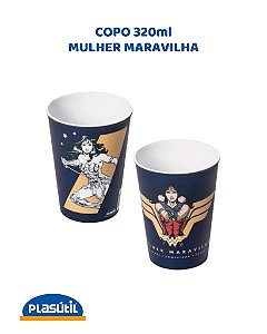 COPO PARA COLORIR 320ml MULHER MARAVILHA - PLASÚTIL