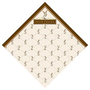 SACO EXPRESS CLASS BUNNY MARFIM 39X39CM PARA OVOS DE 350G A 500G - PACOTE COM 25 UNIDADES