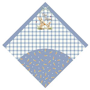 SACO EXPRESS LOVELY GARDEN AZUL 44X44CM PARA OVOS DE 500G A 750G - PACOTE COM 25 UNIDADES