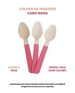 COLHER DE MADEIRA PARA SOBREMESA CABO ROSA C/10UN - ARTLILLE