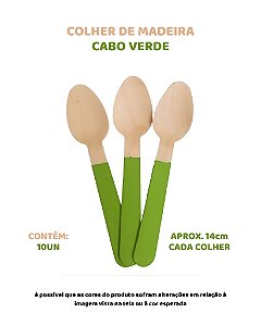 COLHER DE MADEIRA PARA SOBREMESA CABO VERDE C/10UN - ARTLILLE