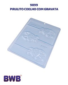 FORMA DE ACETATO SIMPLES PIRULITO COELHO COM GRAVATA (9899) - BWB (PÁSCOA)
