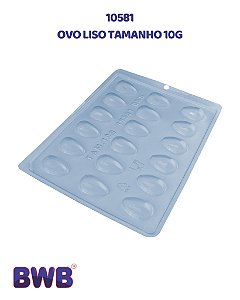 FORMA DE ACETATO SIMPLES OVO LISO TAMANHO 10g (10581) - BWB (PÁSCOA)
