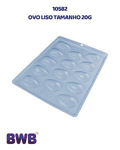 FORMA DE ACETATO SIMPLES OVO LISO TAMANHO 20g (10582) - BWB (PÁSCOA)