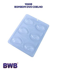 FORMA DE ACETATO 3 PARTES - BOMBOM OVO COELHO (10608) - BWB (PÁSCOA)