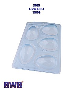 FORMA DE ACETATO 3 PARTES - OVO LISO 100g (3615) - BWB (PÁSCOA)