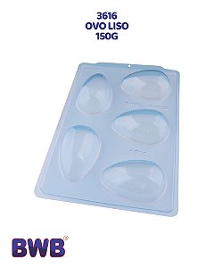 FORMA DE ACETATO 3 PARTES - OVO LISO 150g (3616) - BWB (PÁSCOA)