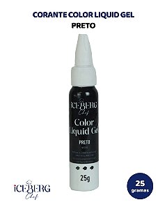 CORANTE COLOR LIQUID GEL 25g PRETO - ICEBERG
