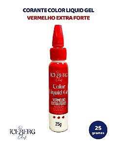 CORANTE COLOR LIQUID GEL 25g VERMELHO EXTRA FORTE - ICEBERG