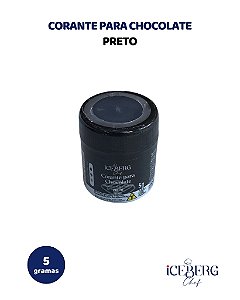 CORANTE EM PÓ LIPOSSOLÚVEL PARA CHOCOLATE 5g PRETO - ICEBERG