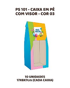 CAIXA EM PÉ COM VISOR C/10UN PS101 COR 03 - MF (PÁSCOA)