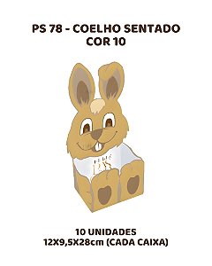 CESTA COELHO SENTADO C/10UN PS78 COR 10 - MF (PÁSCOA)