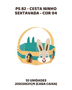 CESTA NINHO SEXTAVADA C/10UN PS82 COR 04 - MF (PÁSCOA)
