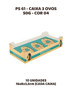 CAIXA 3 OVOS 50G C/10UN PS61 COR 04 - MF (PÁSCOA)