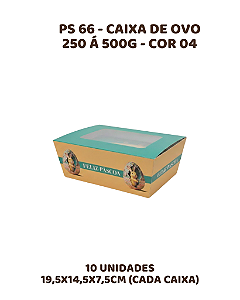 CAIXA DE OVO 250 Á 500G C/10UN PS66 COR 04 - MF (PÁSCOA)