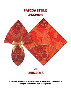 SACO EXPRESS C/25UN PÁSCOA ESTILO 24x24cm VERMELHO – EMBALE (PÁSCOA)