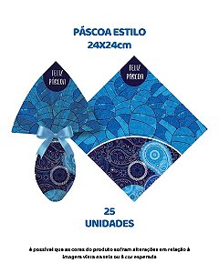SACO EXPRESS C/25UN PÁSCOA ESTILO 24x24cm AZUL – EMBALE (PÁSCOA)
