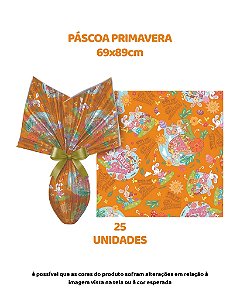FOLHA POLI METALIZADA C/25UN PÁSCOA PRIMAVERA 69X89cm LARANJA - EMBALE (PÁSCOA)