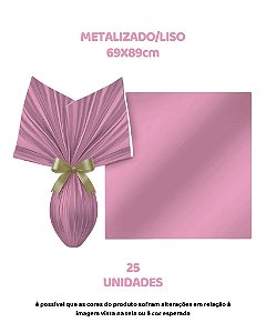 FOLHA POLI METALIZADA LISA C/25UN ROSA 69X89cm – EMBALE