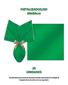 FOLHA POLI METALIZADA LISA C/25UN VERDE 69X89cm – EMBALE