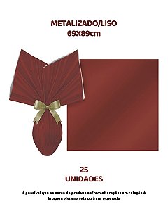 FOLHA POLI METALIZADA LISA C/25UN MARROM 69X89cm – EMBALE