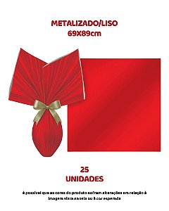 FOLHA POLI METALIZADA LISA C/25UN VERMELHO 69X89cm – EMBALE