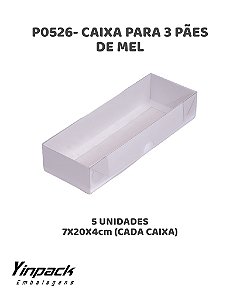 CAIXA PARA 3 PÃES DE MEL (P0526) BASE BRANCA C/5UN - YINPACK (PÁSCOA)