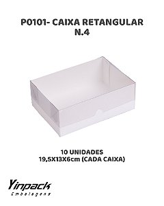 CAIXA RETANGULAR ALTA N.04 (P0101) BASE BRANCA C/10UN - YINPACK (PÁSCOA)