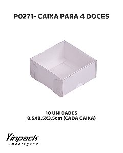 CAIXA PARA 4 DOCES (P0271) BASE BRANCA C/10UN - YINPACK (PÁSCOA)