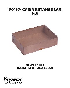 CAIXA RETANGULAR N.03 (P0157) BASE KRAFT C/10UN - YINPACK (PÁSCOA)
