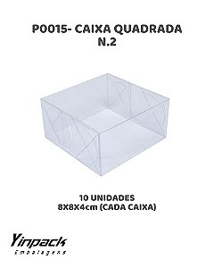 CAIXA QUADRADA N.02 (P0015) TRANSPARENTE C/10UN - YINPACK (PÁSCOA)