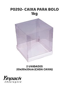 CAIXA PARA BOLO 1kg (P0292) BASE BRANCA C/2UN - YINPACK (PÁSCOA)