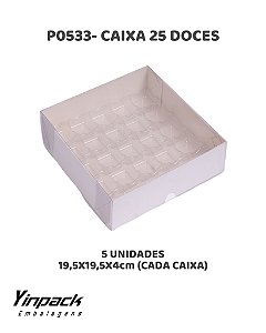 CAIXA PARA 25 DOCES (P0533) BASE BRANCA C/5UN - YINPACK (PÁSCOA)