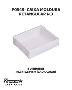 CAIXA MOLDURA RETANGULAR N.03 (P0349) BASE BRANCA C/5UN - YINPACK (PÁSCOA)