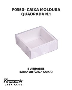 CAIXA MOLDURA QUADRADA N.01 (P0350) BASE BRANCA C/5UN - YINPACK (PÁSCOA)